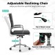 Adjustable ergonomic office chair with rocking backrest, gray padded seat, and height range of 19"-22.5" for comfort.