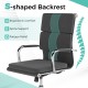 Ergonomic office desk chair with S-shaped backrest in gray, featuring adjustable height and rocking function for.