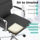 Ergonomic office desk chair with gray padded seat, featuring breathable leathaire and high-density sponge for comfort.