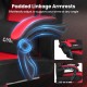 Padded linkage armrests of the ergonomic red gaming chair adjust effortlessly for optimal arm support at any angle.