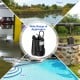 Submersible utility pump with 1/3 HP motor, 2400 GPH capacity, ideal for draining pools, basements, and ponds.