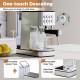 Espresso machine with stainless steel finish, featuring a removable water tank and one-touch descaling for easy.