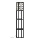 Modern standing shelf lamp showcasing a stylish white lamp shade and vertical design, perfect for creating a warm.