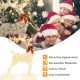 Lighted standing reindeer decoration with 120 LED bulbs, waterproof tinsel, and anti-rust frame for festive outdoor use.