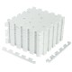 Light gray EVA interlocking foam floor tiles stacked, offering joint protection and a non-slip surface for versatile.