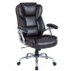 Brown ergonomic executive office chair with padded seat and armrests, adjustable height, and 360° swivel for comfort.