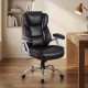Brown ergonomic executive office chair with padded seat and armrests, featuring adjustable height and 360° swivel for.