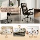 Brown ergonomic executive office chair with padded seat and armrests, ideal for home and office use.