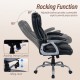 Ergonomic black executive office chair with adjustable backrest, padded armrests, and rocking tension control for.