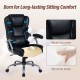 Executive office chair in black faux leather with padded seat, adjustable backrest, and armrests for ergonomic comfort.