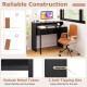 Extendable black computer desk with 2 storage drawers, robust metal tubes, and anti-tipping kits for home office use.