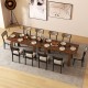 Large rectangular extendable dining table in rustic brown, seating 4-8, perfect for gatherings and everyday meals.