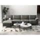 Gray extra large L-shaped sectional sofa featuring a reversible chaise and plush upholstery, ideal for cozy living.
