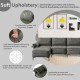 Extra large L-shaped sectional sofa in gray with reversible chaise, USB ports, and soft linen upholstery for comfort.