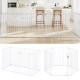 Extra wide 6-panel baby gate in white, adjustable from 34.5-154", ideal for safety around stairs and fireplaces.