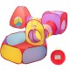 Colorful triangular and square tents from the 7-piece kids ball pit set, designed for interactive play and toy storage.