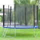 10-foot trampoline with safety net and ladder, featuring a durable galvanized steel frame for outdoor family fun.