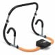 Portable exercise ab fitness crunch with heavy-duty steel construction for home gym workouts and reduced strain on neck.