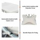 Soft cushion and removable headrest of the beige patio hanging swing lounger with durable fixing ropes for outdoor.