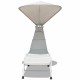 Patio hanging swing hammock chaise lounger chair with beige canopy, featuring a sturdy steel frame and soft cushion for.