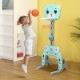 Adjustable kids' 3-in-1 basketball hoop set in cute animal design, promoting coordination and teamwork for outdoor play.