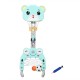 Cute animal-shaped adjustable kids' 3-in-1 basketball hoop set with basketball, football, and rings for active play.