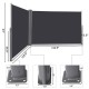 Patio retractable double folding side awning screen divider with aluminum frame and 280g/m² waterproof polyester fabric.