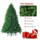 6 feet unlit artificial Christmas tree with 1250 branch tips, made of durable PVC material, perfect for holiday.