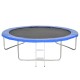 10-foot round trampoline with blue safety pad and ladder, designed for outdoor family fun and enhanced safety.