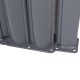 Close-up of the aluminum frame of a 237 x 63 inch patio retractable double folding side awning screen divider.