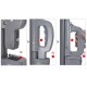 Retractable handle of the patio double folding side awning screen divider, featuring a durable aluminum frame for easy.