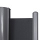 Top view of the patio retractable double folding side awning screen divider, showcasing its sleek aluminum frame and.