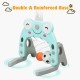 Cute animal-shaped adjustable kids' 3-in-1 basketball hoop set with reinforced base, includes basketball, football, and.