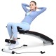 Multifunctional folding gym bench for full-body strength training, featuring adjustable height and thick back cushion.