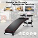 Multifunctional folding gym bench with adjustable height for sit-ups, push-ups, and leg training, ideal for home or gym.