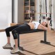 Flat weight bench with a 660 lbs capacity, featuring a thick cushion and anti-slip foot pads for stability during.