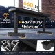 Flat weight bench in black with 660 lbs capacity, featuring thick cushion and anti-slip foot pads for stability.