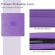 Close-up of the purple PU leather cover of a 6 x 2 feet gymnastic mat, featuring tear-resistant stitching and removable.