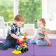 Children playing on a purple 6 x 2 feet gymnastic mat, ideal for yoga and exercise, featuring a non-toxic, waterproof.
