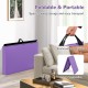 Purple 6 x 2 feet gymnastic mat with carrying handles, foldable design for easy storage and transport, ideal for yoga.