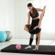 Folding gymnastics mat in black with a smooth PU leather cover, ideal for yoga, stretching, and martial arts practice.
