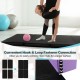 Folding gymnastics mat in black with hook and loop fastener, ideal for yoga, martial arts, and easy storage.