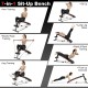Multifunctional sit-up bench in use for arm training, featuring adjustable positions and comfortable padding for.