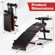 Adjustable multifunctional sit-up bench with dimensions for personalized workouts, featuring durable construction and.