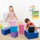 Colorful 7-piece big foam building blocks for toddlers, featuring soft PU leather cover and impact-resistant EPE foam.