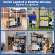 Sports equipment organizer with adjustable shelves, hooks, and wheels for versatile storage in garage or gym.