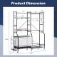 Dimensions of the Sports Equipment Organizer for Garage, featuring adjustable shelves and storage hooks for versatile.