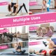 4-panel hot pink PU leather folding exercise mat with carrying handles, ideal for gymnastics, stretching, and physical.