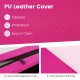 Hot pink PU leather cover of a folding exercise mat, featuring a zippered design for easy cleaning and tear-resistant.