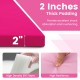Hot pink folding exercise mat with 2 inches thick EPE foam padding for cushioning, ideal for gymnastics and martial.